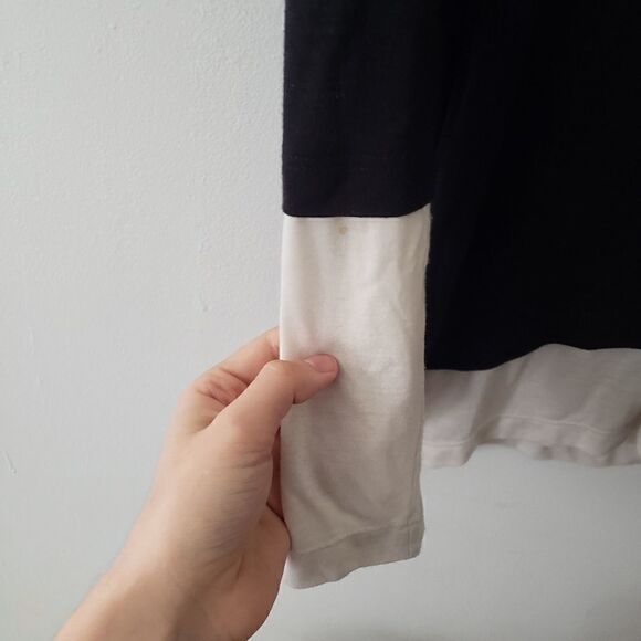 Splendid Cowl Neck Black and White Top S - Picture 4 of 5